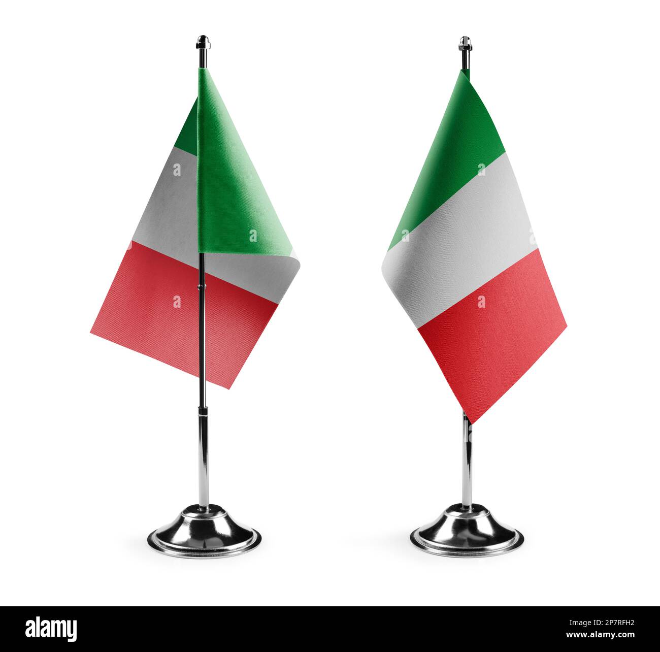 Small national flags of the Italy on a white background Stock Photo