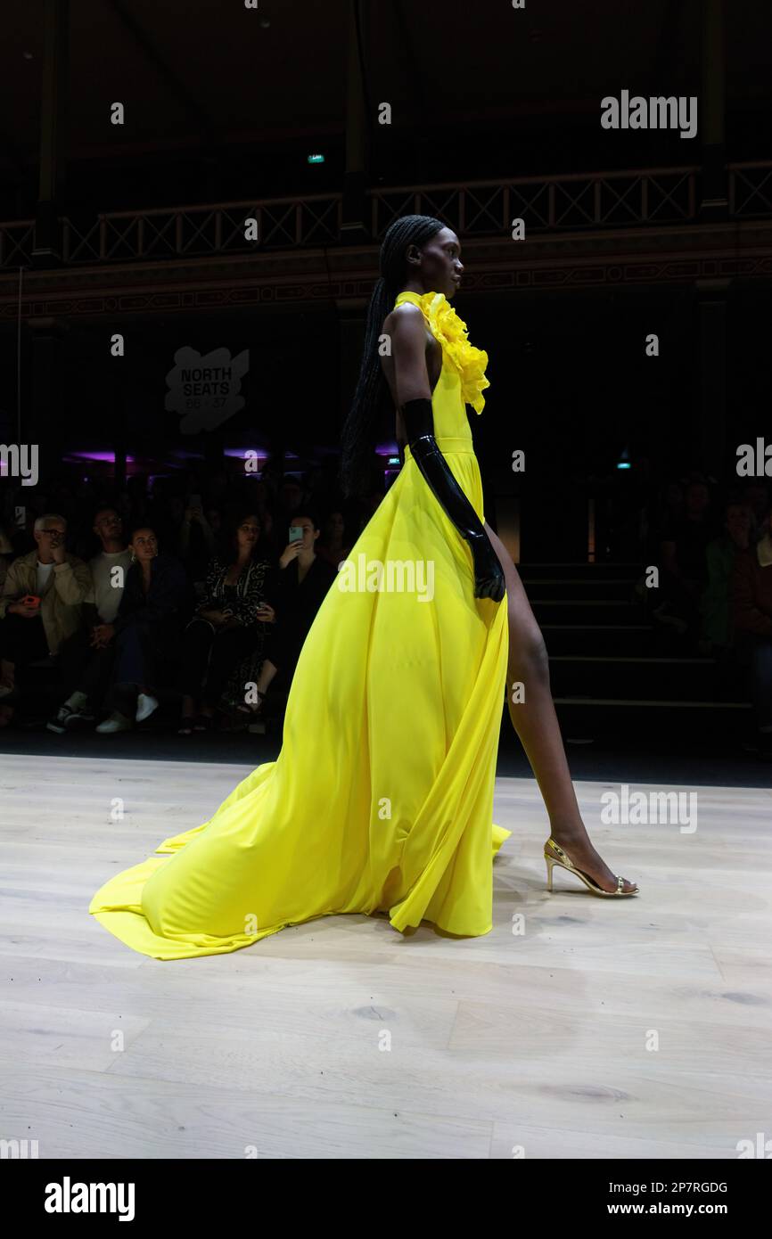 Melbourne, Australia. 08th Mar, 2023. A model showcases designs by