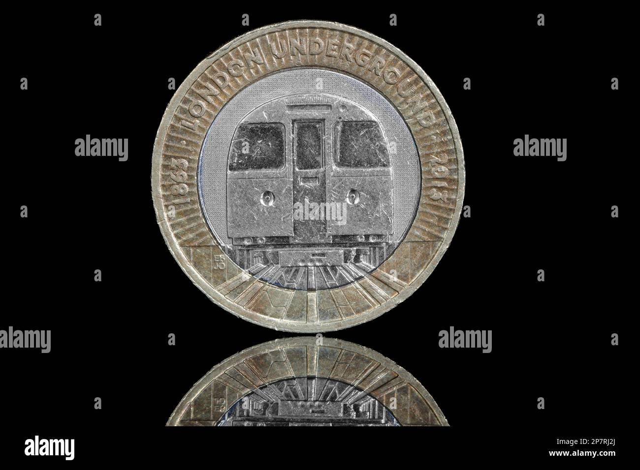Reverse side of a UK £2 coin issued by the Royal Mint to commemorate ...
