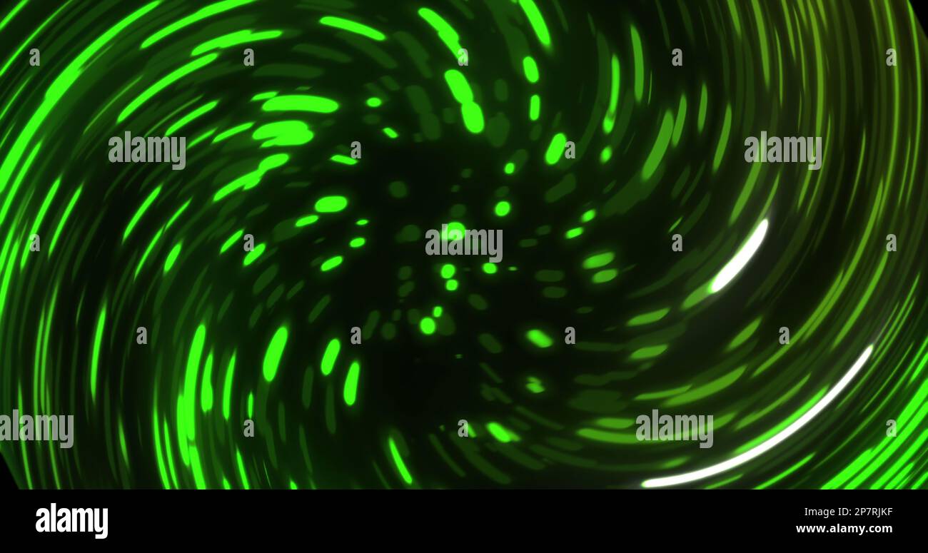 Image of yellow and green shapes in spiral on black background Stock ...