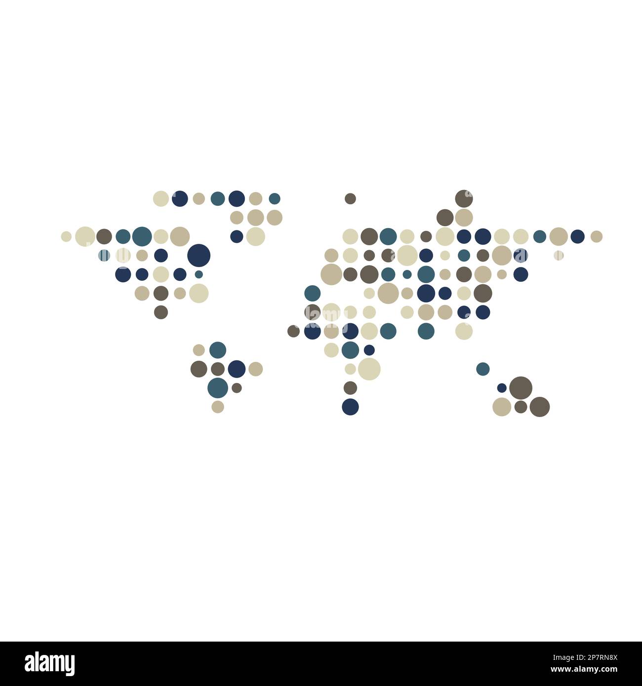 World Map Silhouette Pixelated generative pattern illustration Stock Vector