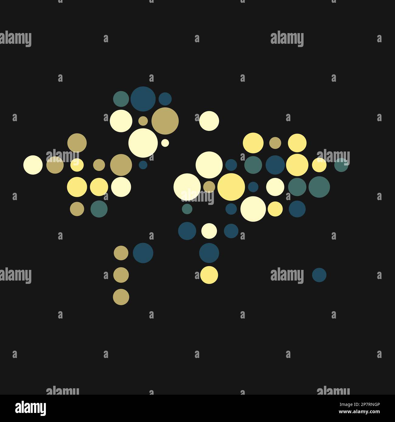 World Map Silhouette Pixelated generative pattern illustration Stock Vector