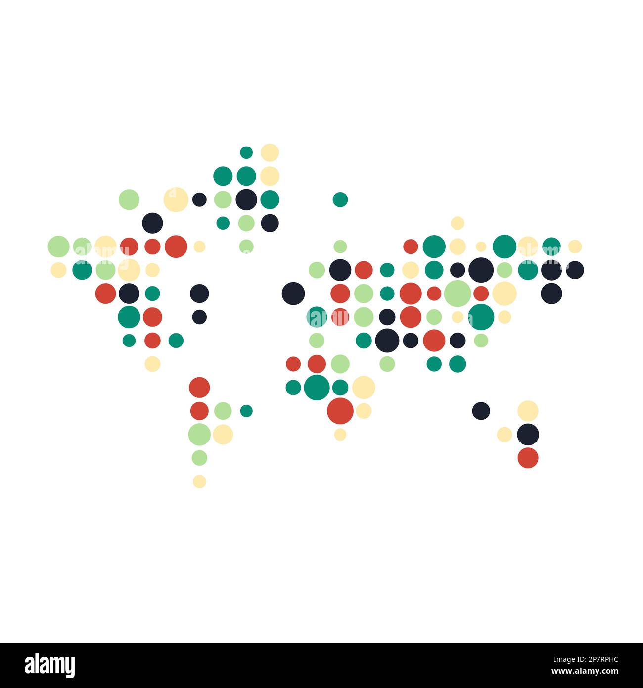 World Map Silhouette Pixelated generative pattern illustration Stock Vector