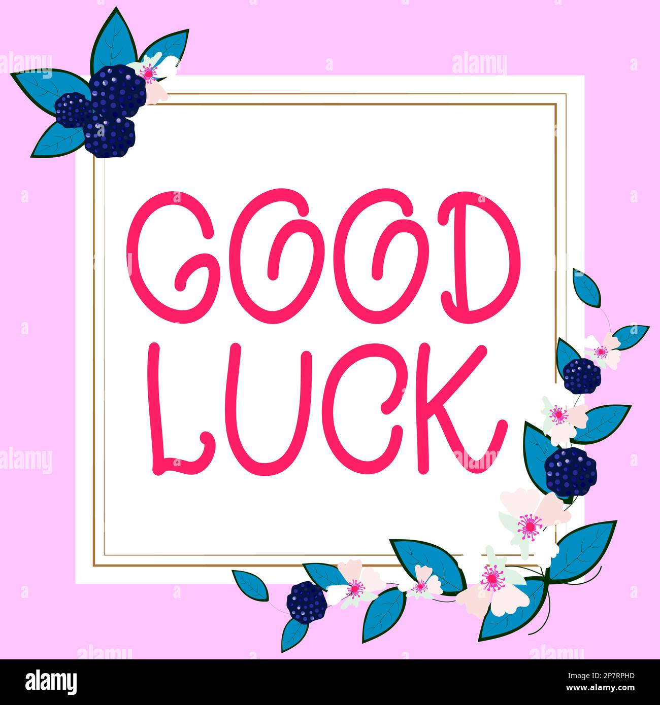 GOOD LUCK text written on red round vintage rubber stamp Stock