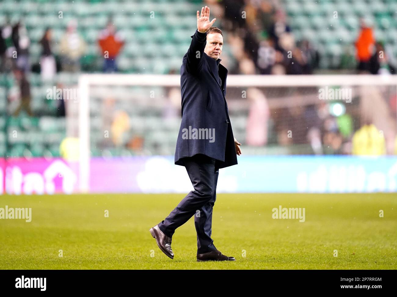 Rangers manager Michael Beale applauds the fans after the final whistle in the cinch Premiership match at Easter Road, Edinburgh. Picture date: Wednesday March 8, 2023. Stock Photo