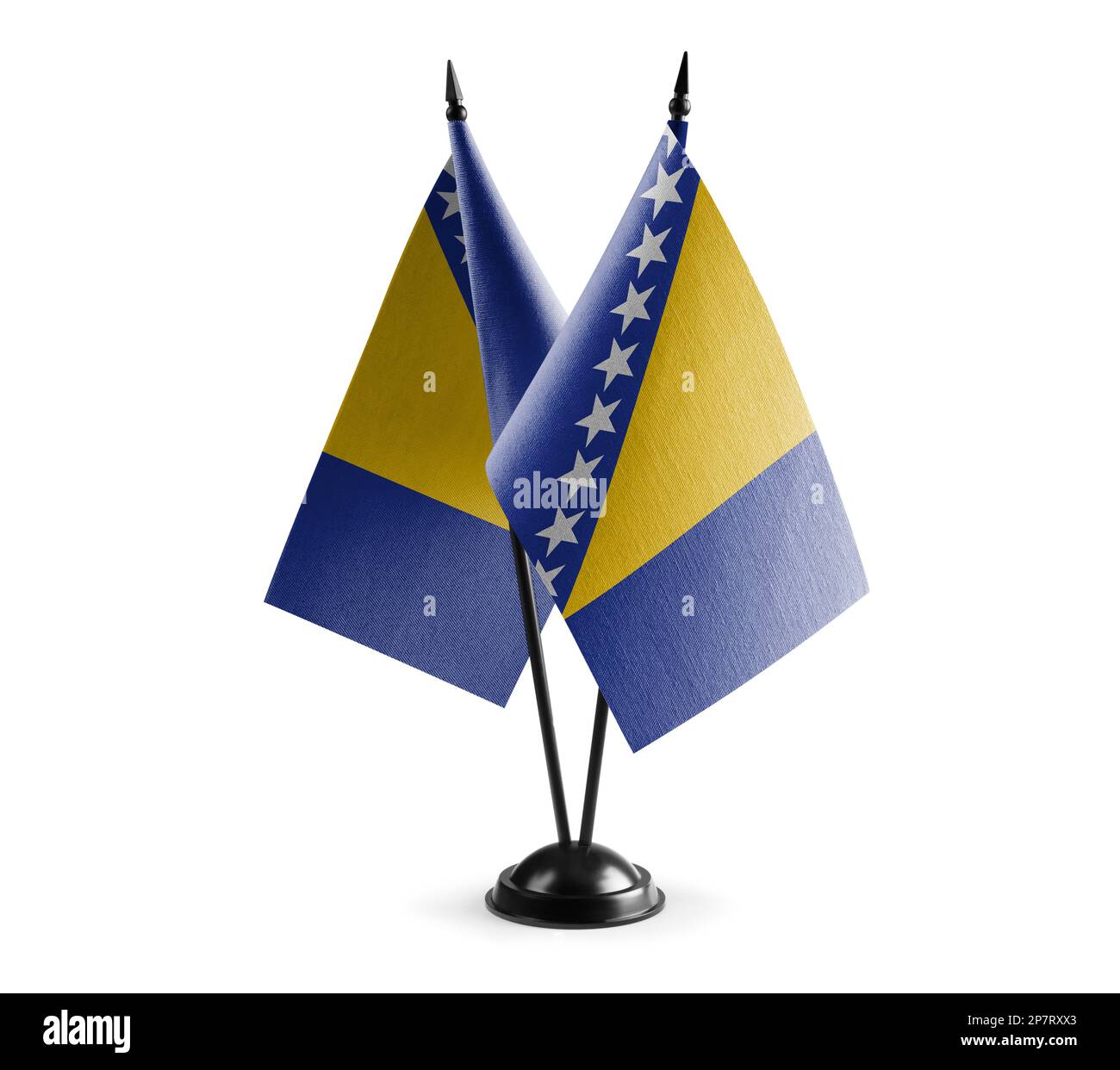Small national flags of the Bosnia and Herzegovina on a white ...