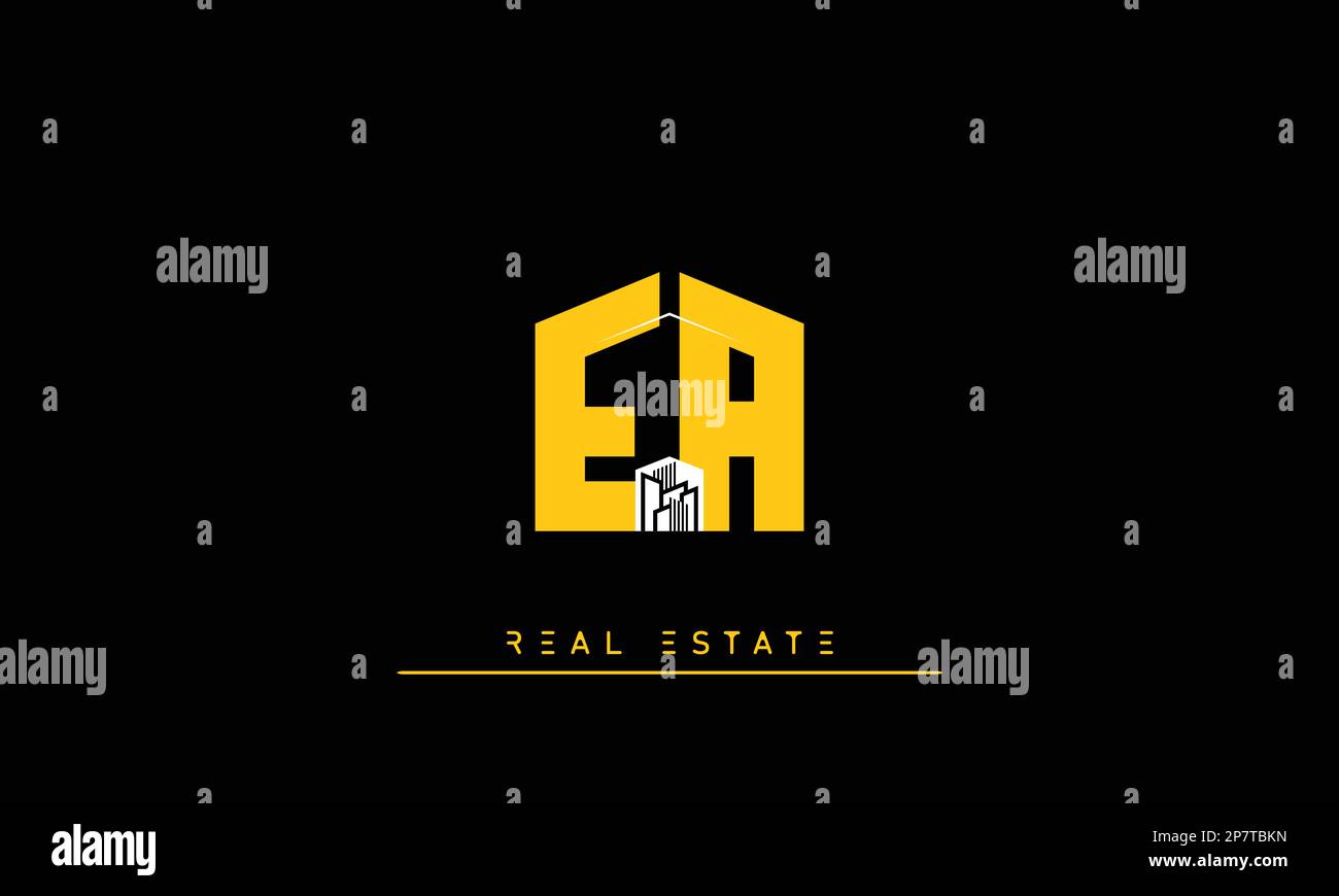 Real Estate letters Initials Monogram logo EA , AE Stock Vector Image