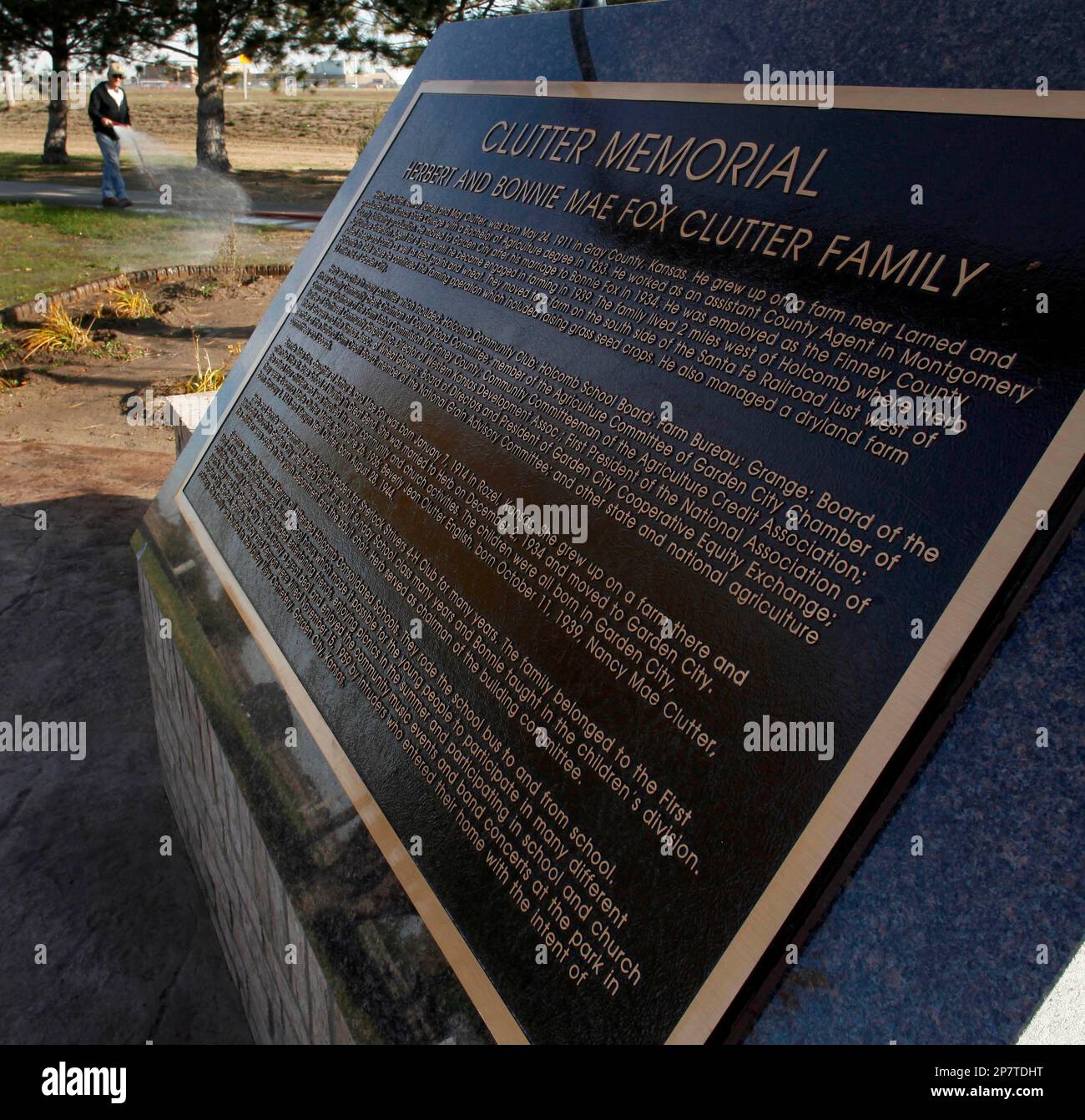 In this photo taken Oct. 19, 2009, a memorial to the Herbert Clutter