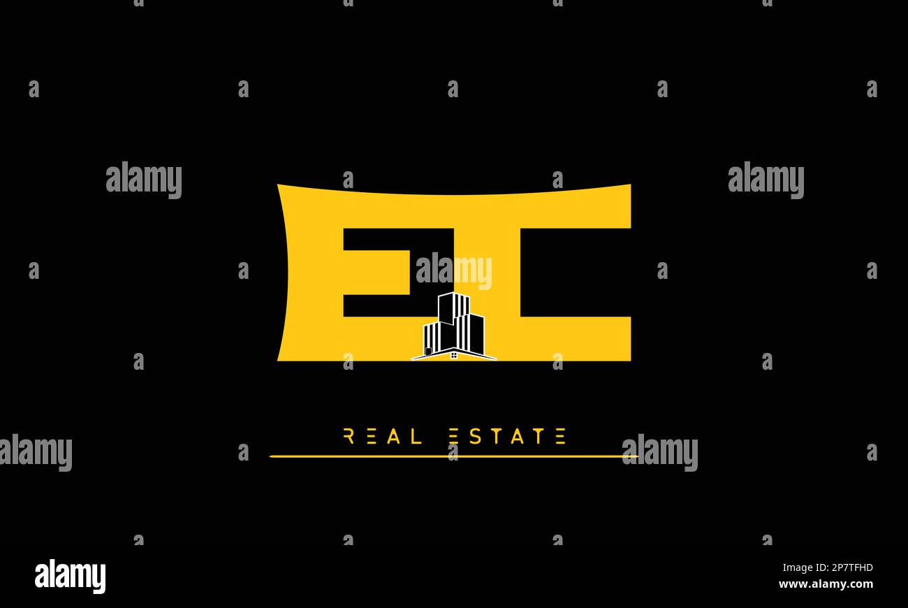 Real Estate letters Initials Monogram logo EC , CE Stock Vector