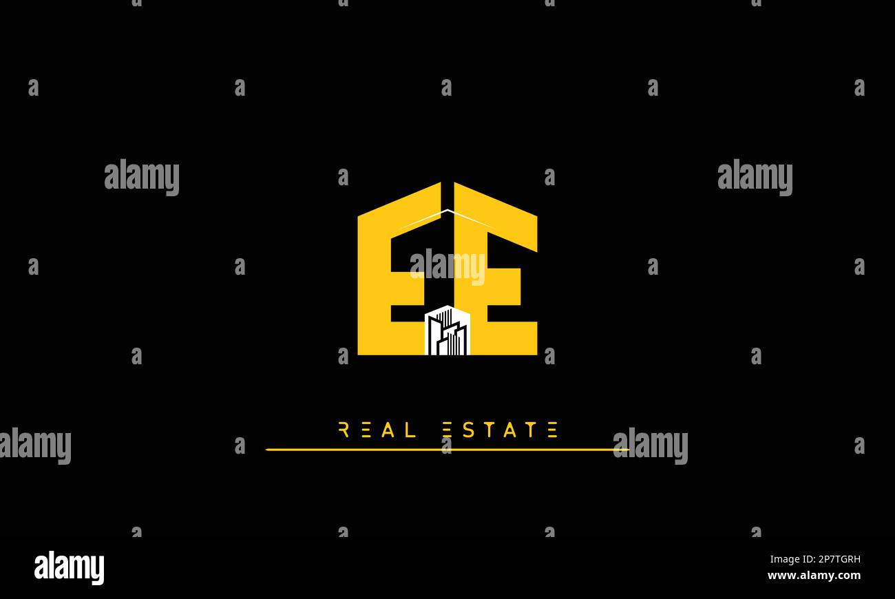 Real Estate letters Initials Monogram logo EE Stock Vector