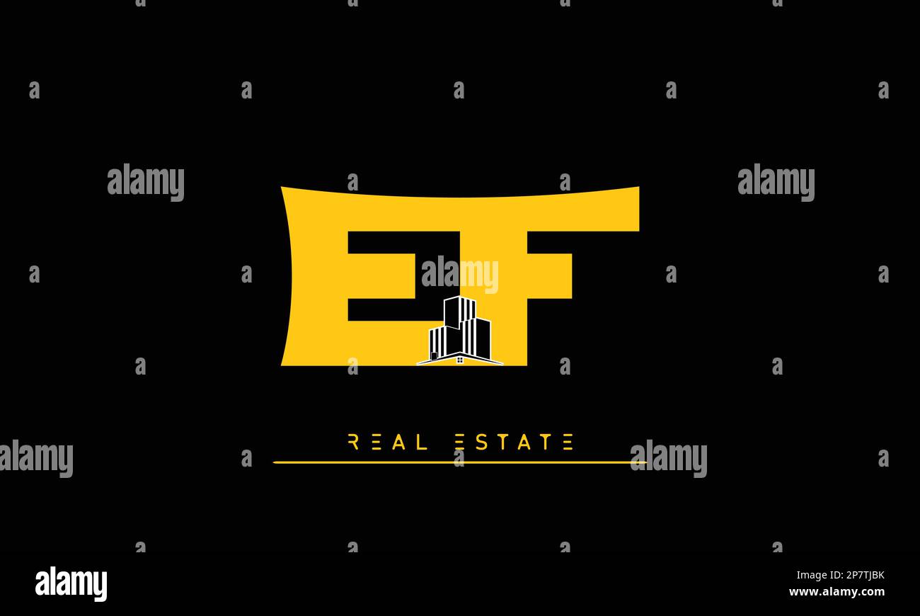 Real Estate letters Initials Monogram logo EF , FE Stock Vector