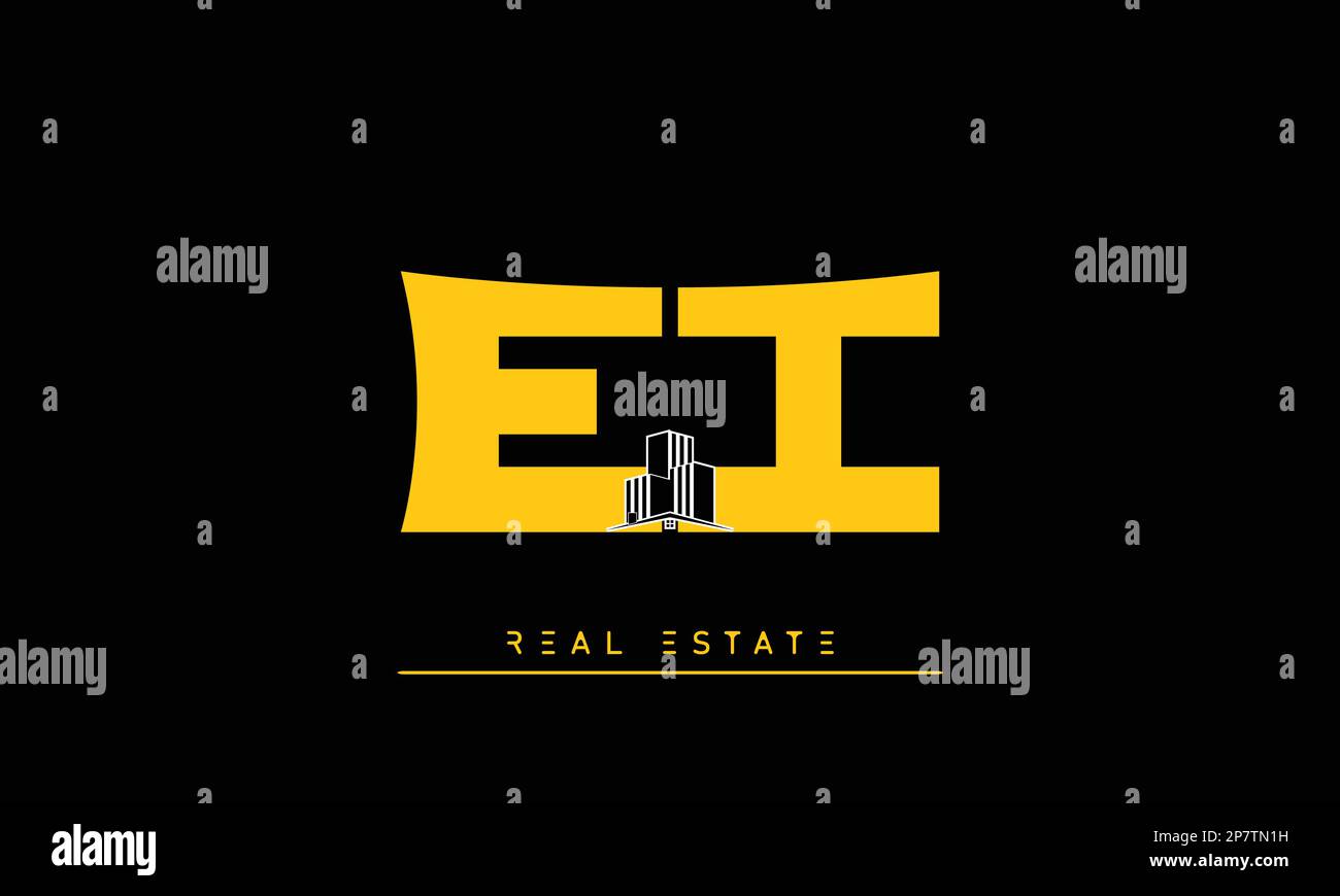Real Estate letters Initials Monogram logo EI , IE Stock Vector