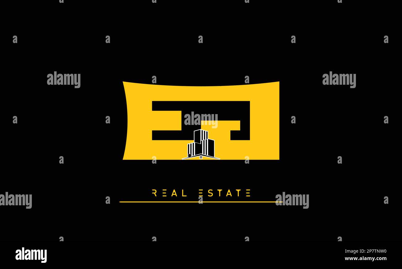 Real Estate letters Initials Monogram logo EJ , JE Stock Vector
