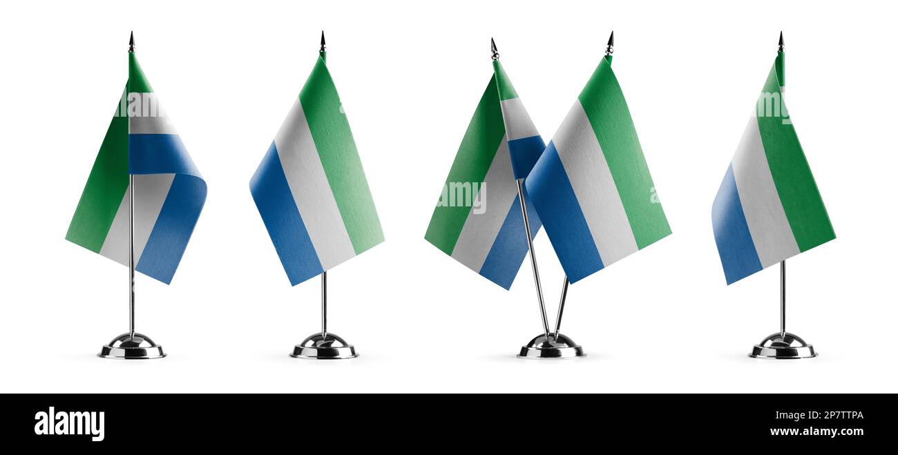 Small national flags of the Sierra Leone on a white background Stock ...
