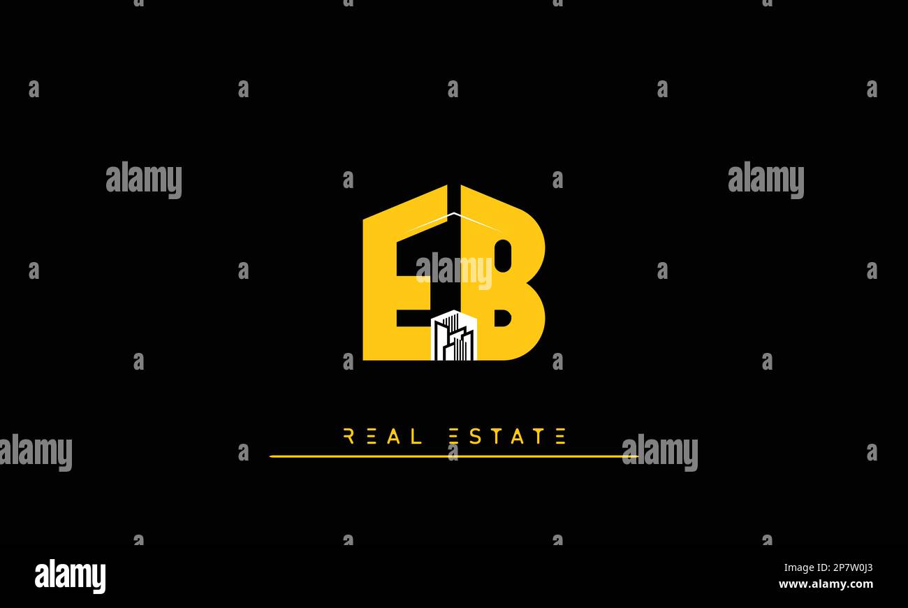 Real Estate letters Initials Monogram logo EB , BE Stock Vector