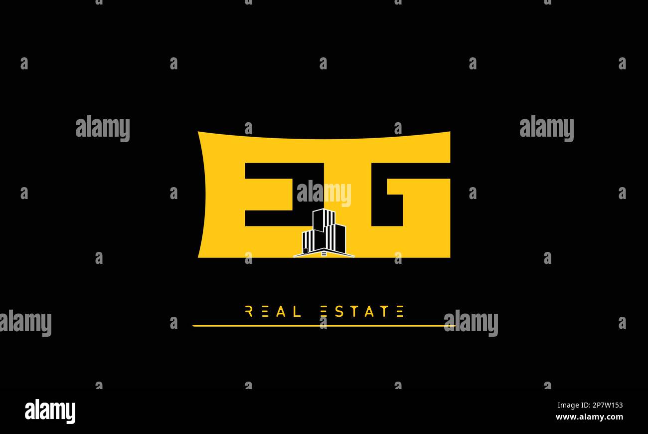 Real Estate letters Initials Monogram logo EG , GE Stock Vector