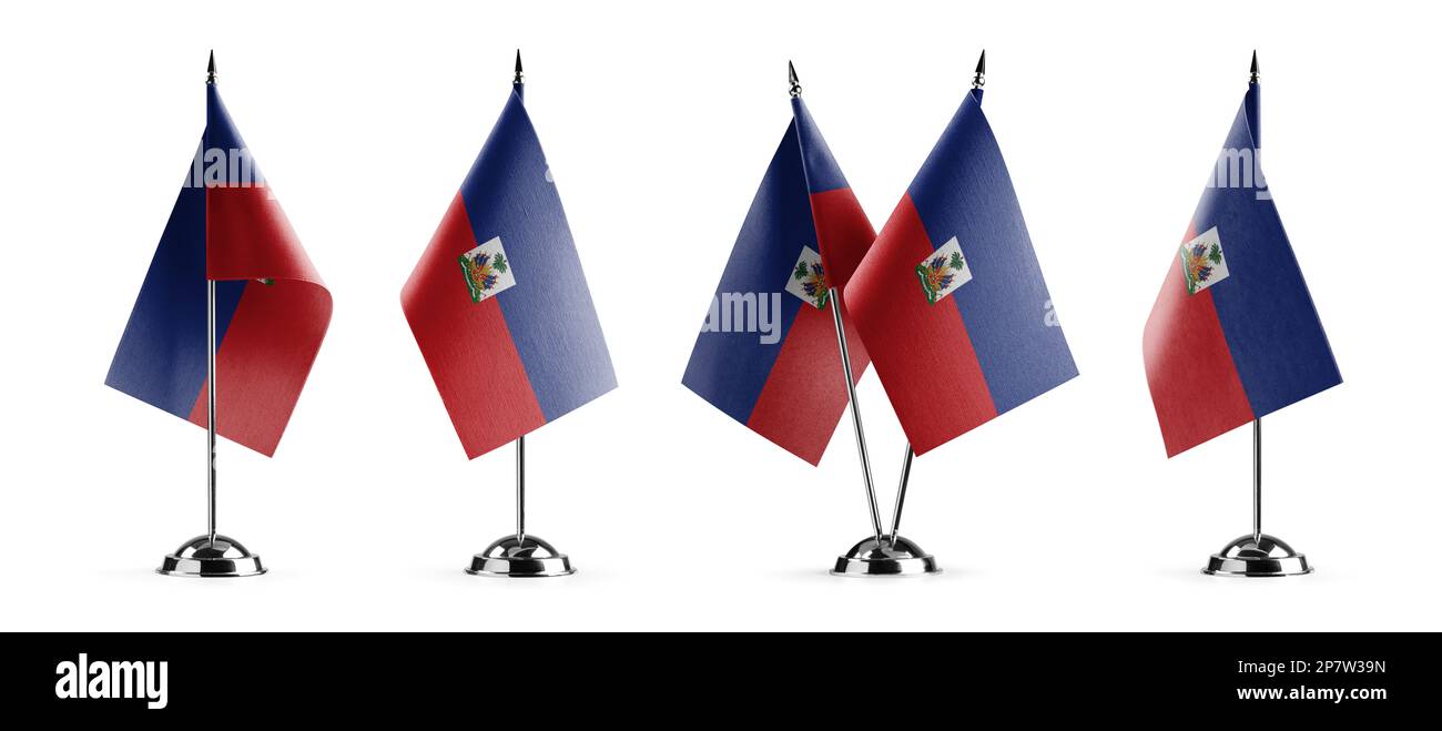 Small national flags of the Haiti on a white background Stock Photo Alamy