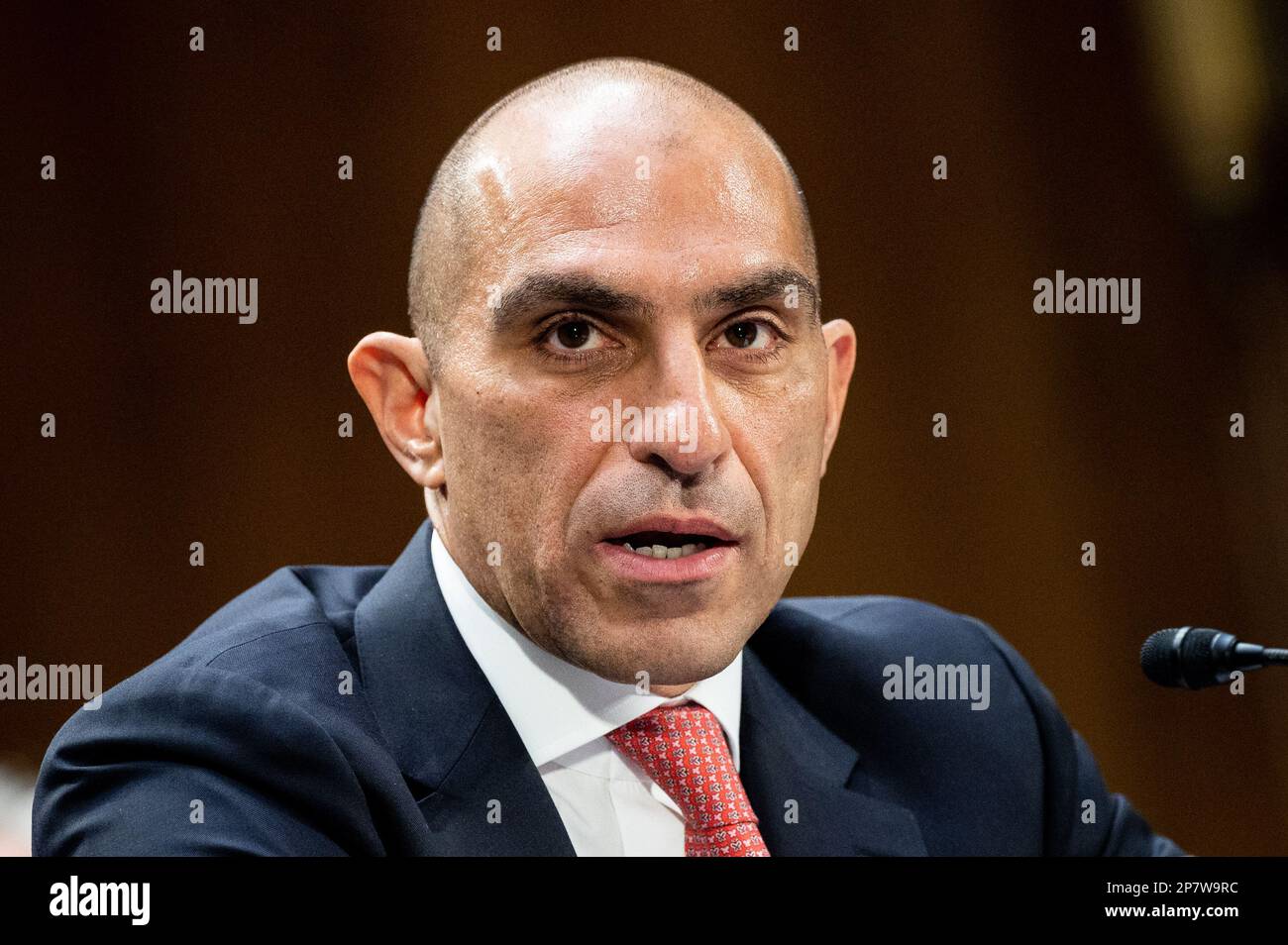 Washington, United States. 08th Mar, 2023. Rostin Behnam, Chairman, Commodity Futures Trading Commission (CFTC), speaking at a hearing of the Senate Health, Education, Labor, and Pensions Committee at the U.S. Capitol. Credit: SOPA Images Limited/Alamy Live News Stock Photo