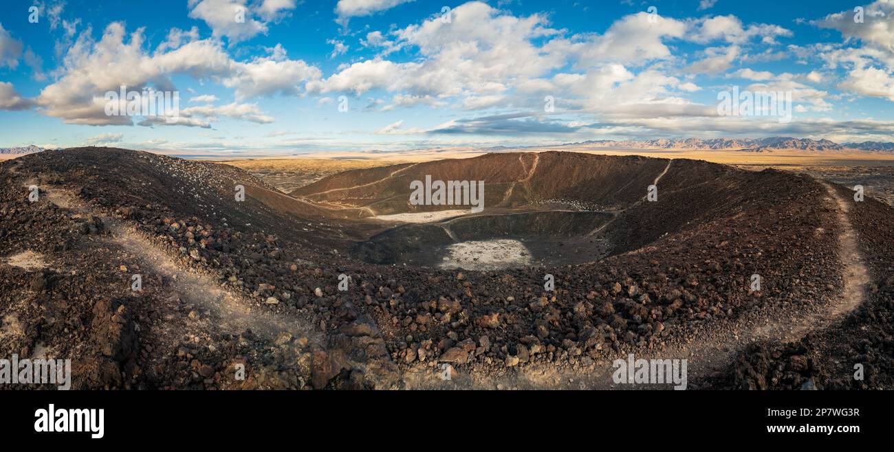 Looking Down From Ontop of Amboy Crater Stock Photo - Alamy