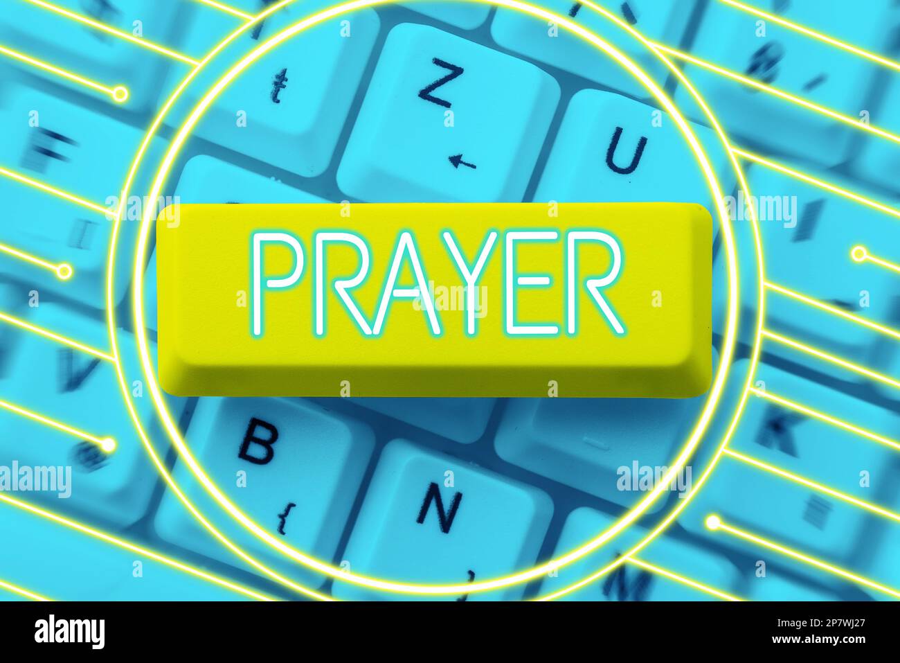 Sign displaying Prayer. Concept meaning solemn request for help or