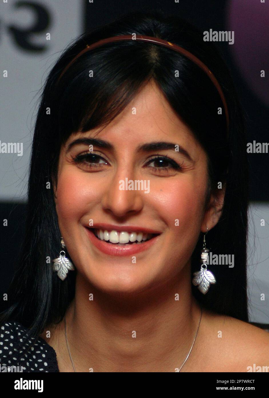Bollywood actress Katrina Kaif smiles during a press conference to promote  their upcoming film \, image size:941x1390