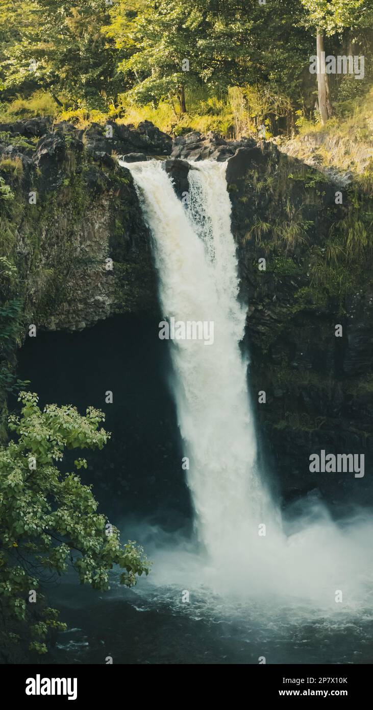 Rainbow Falls in Hilo, Hawaii Stock Photo