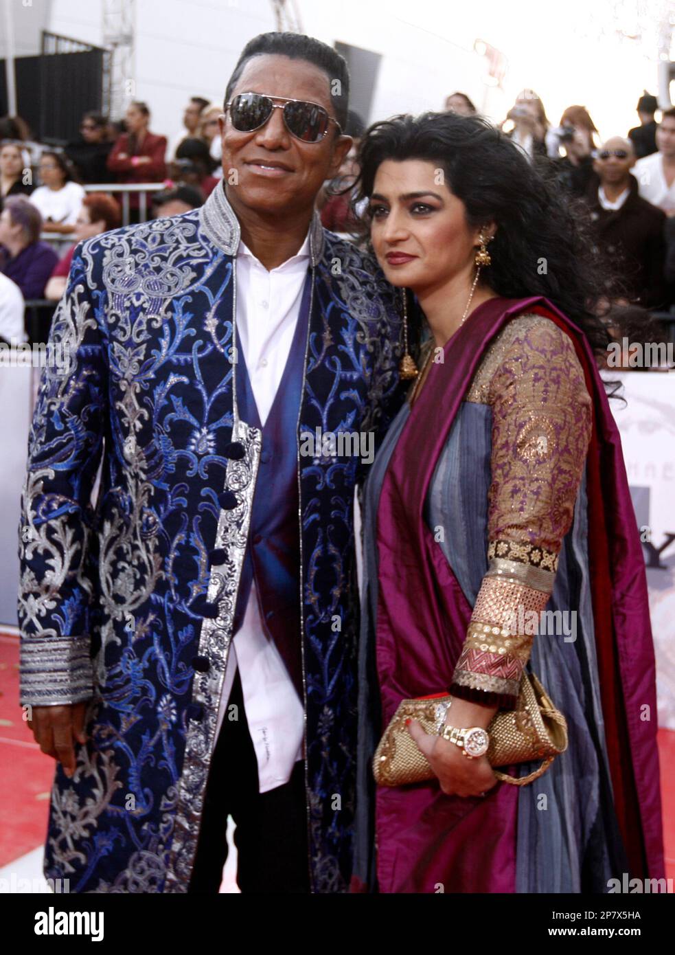 Jermaine Jackson and wife, Halima Rashid arrive to the premiere of