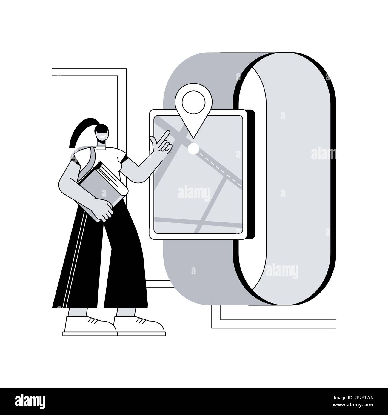 GPS kids tracker watches abstract concept vector illustration. GPS