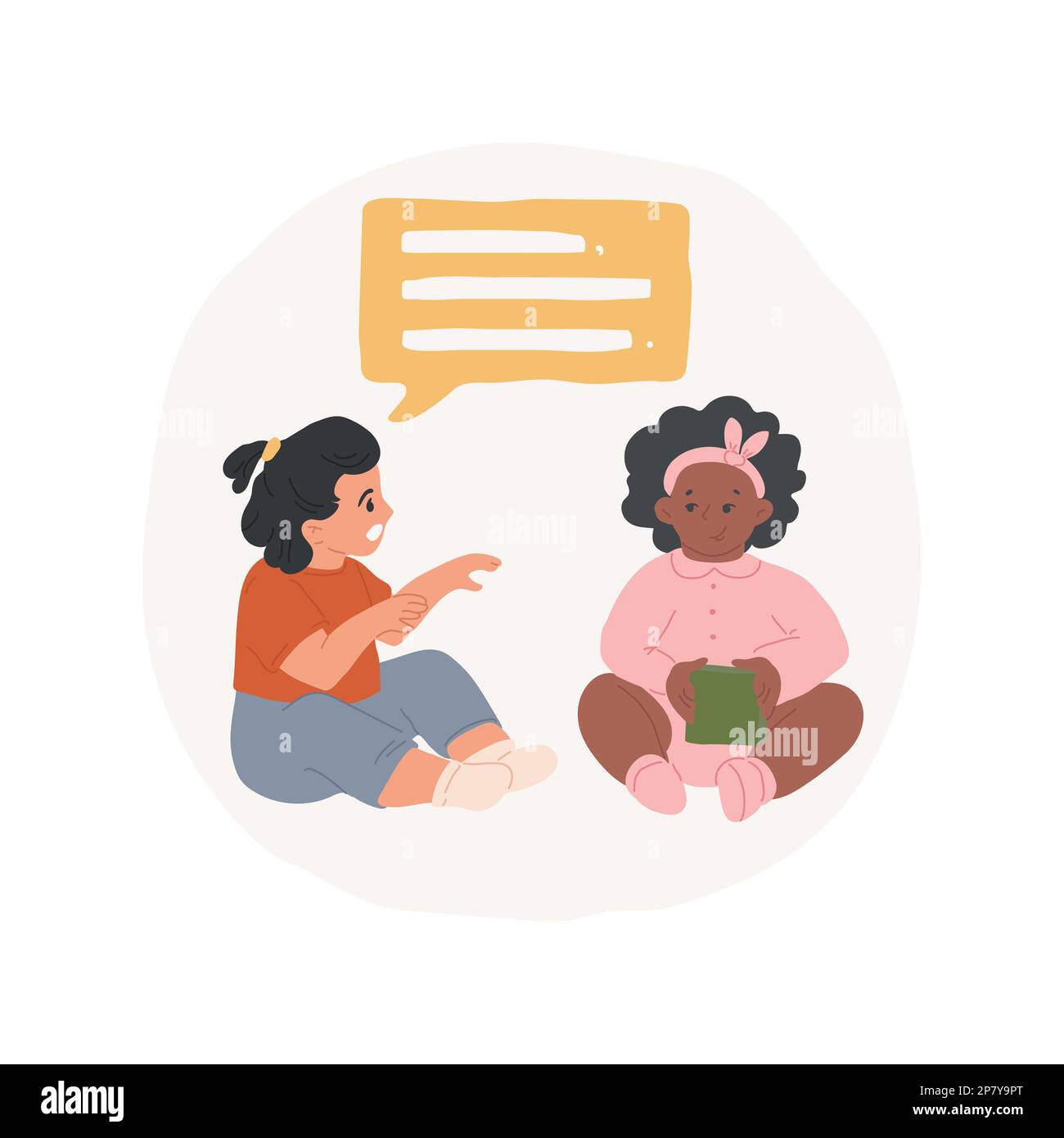 Communicate using sentences isolated cartoon vector illustration