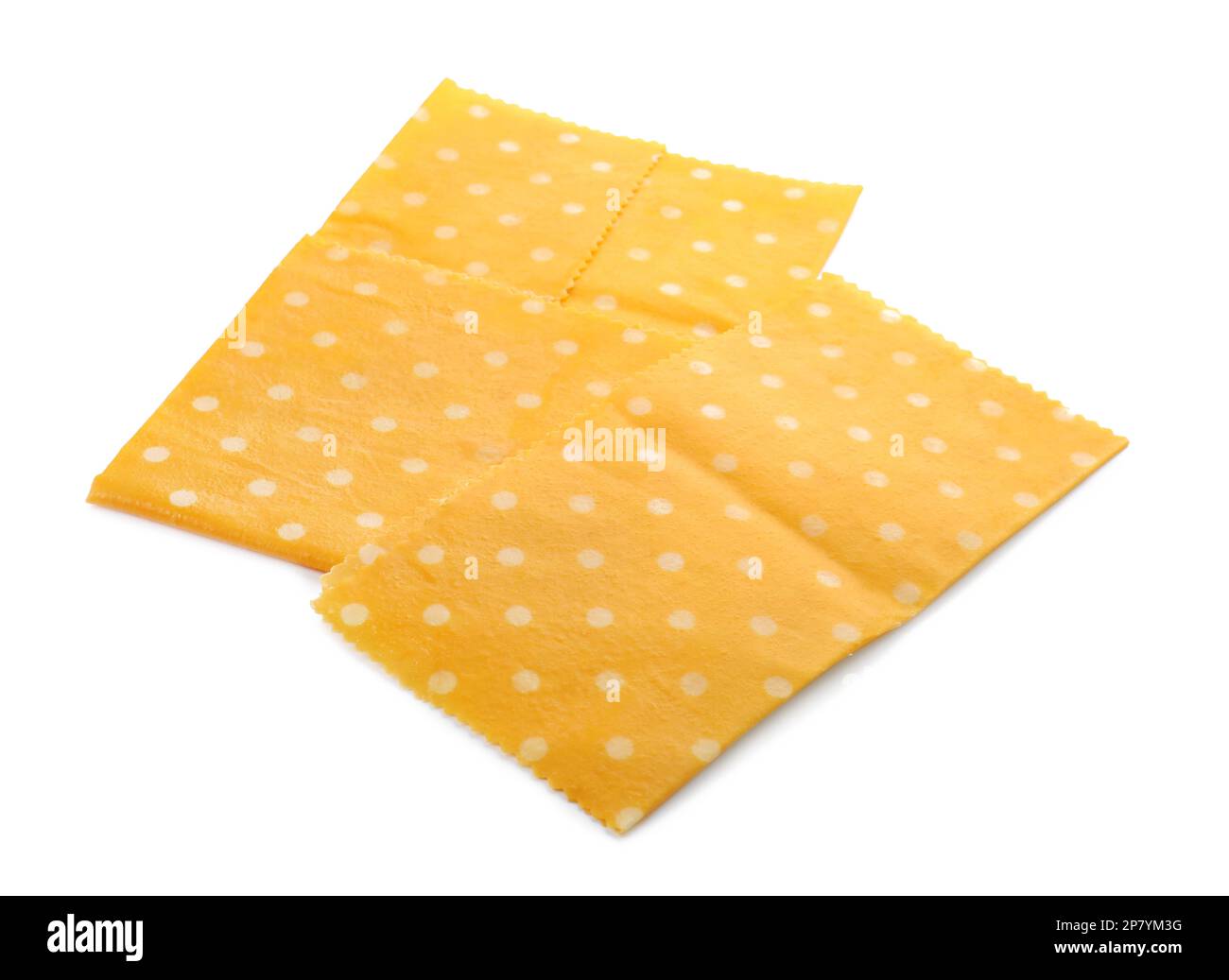 Yellow reusable beeswax food wraps on white background Stock Photo Alamy