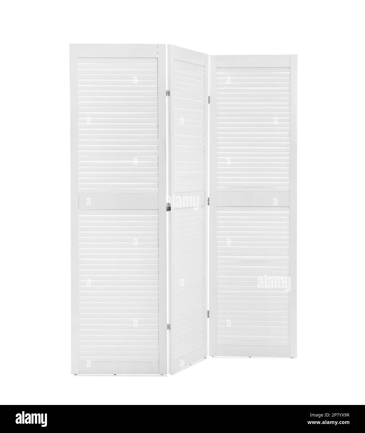 Folding screen isolated on white. Interior element Stock Photo Alamy