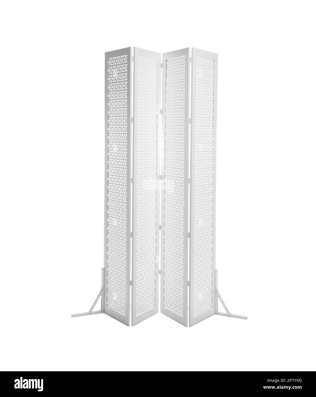 Folding screen isolated on white. Interior element Stock Photo Alamy