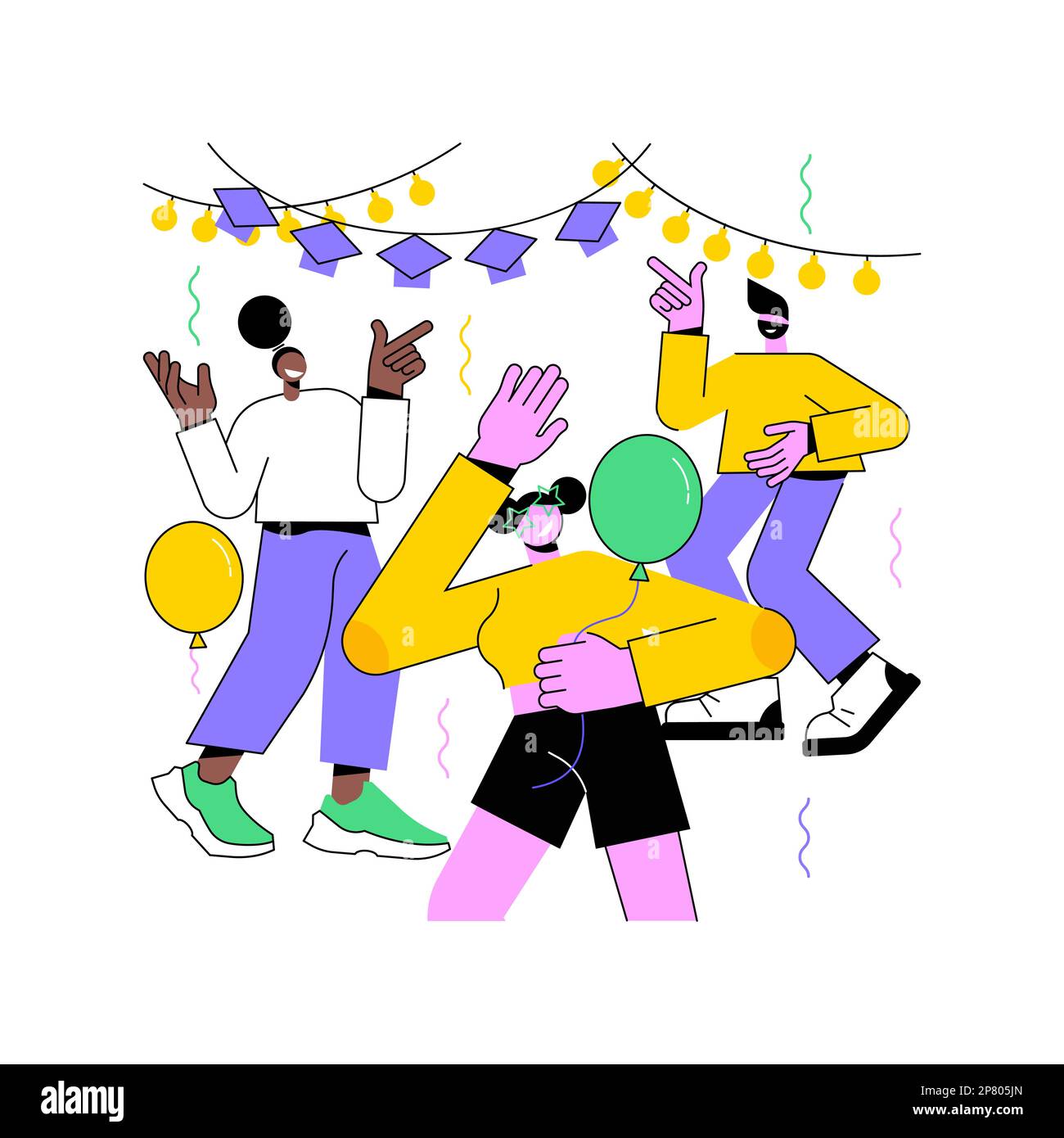 Going away party isolated cartoon vector illustrations. Parents threw a