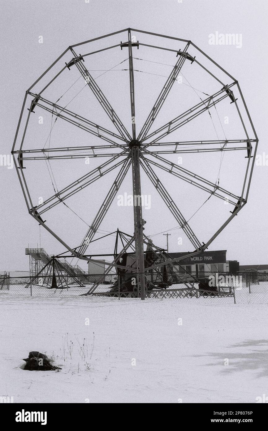 Abandoned ferris wheel, Kingston, ON, Canada. Stock Photo