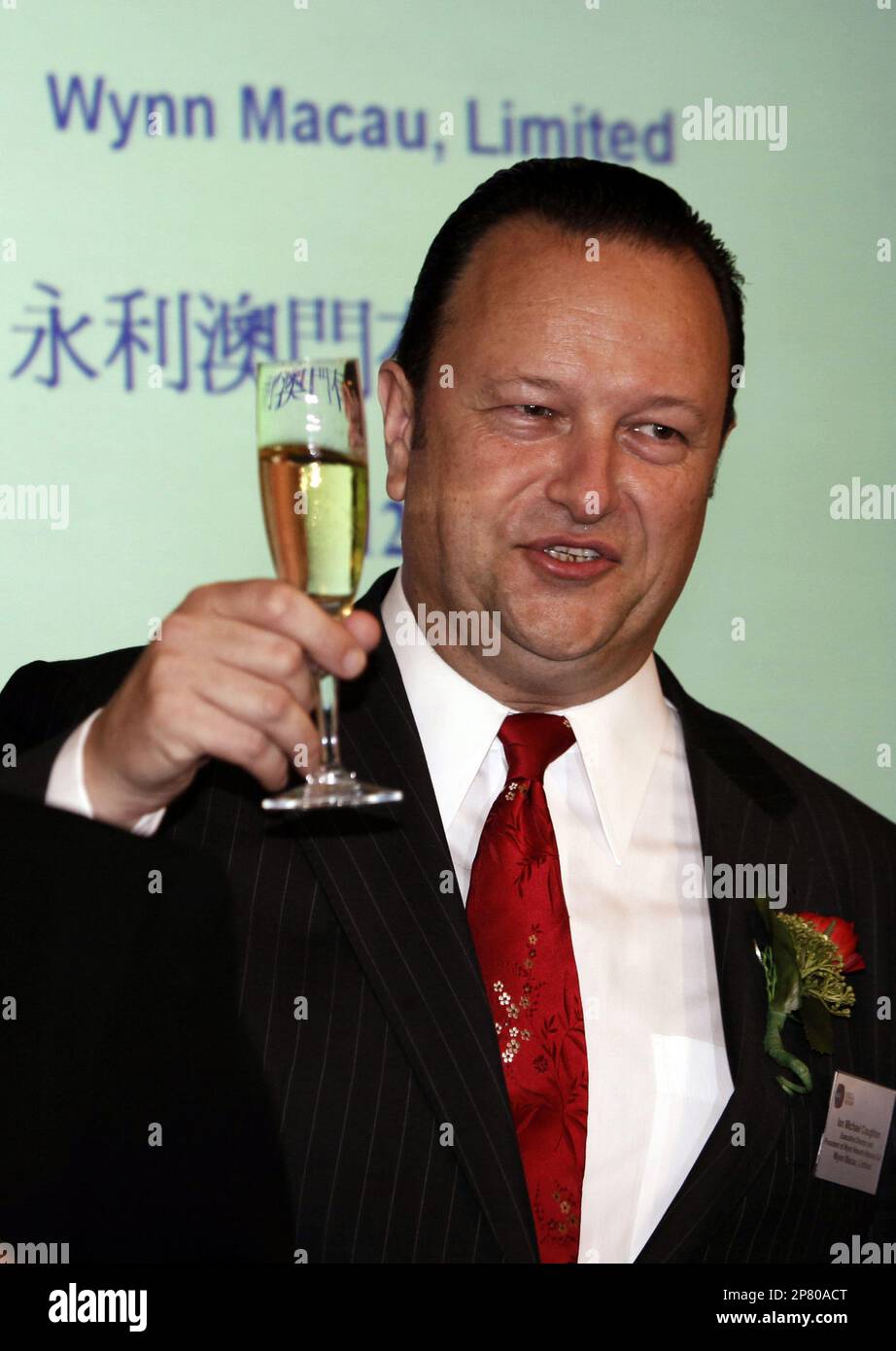 Ian Michael Coughlan, executive director and president of Wynn Resorts  (Macau) S.A. Wynn Macau, Limited attends the listing ceremony of Wynn  Macau, Limited at the Hong Kong Stock Exchange Friday, Oct. 9,