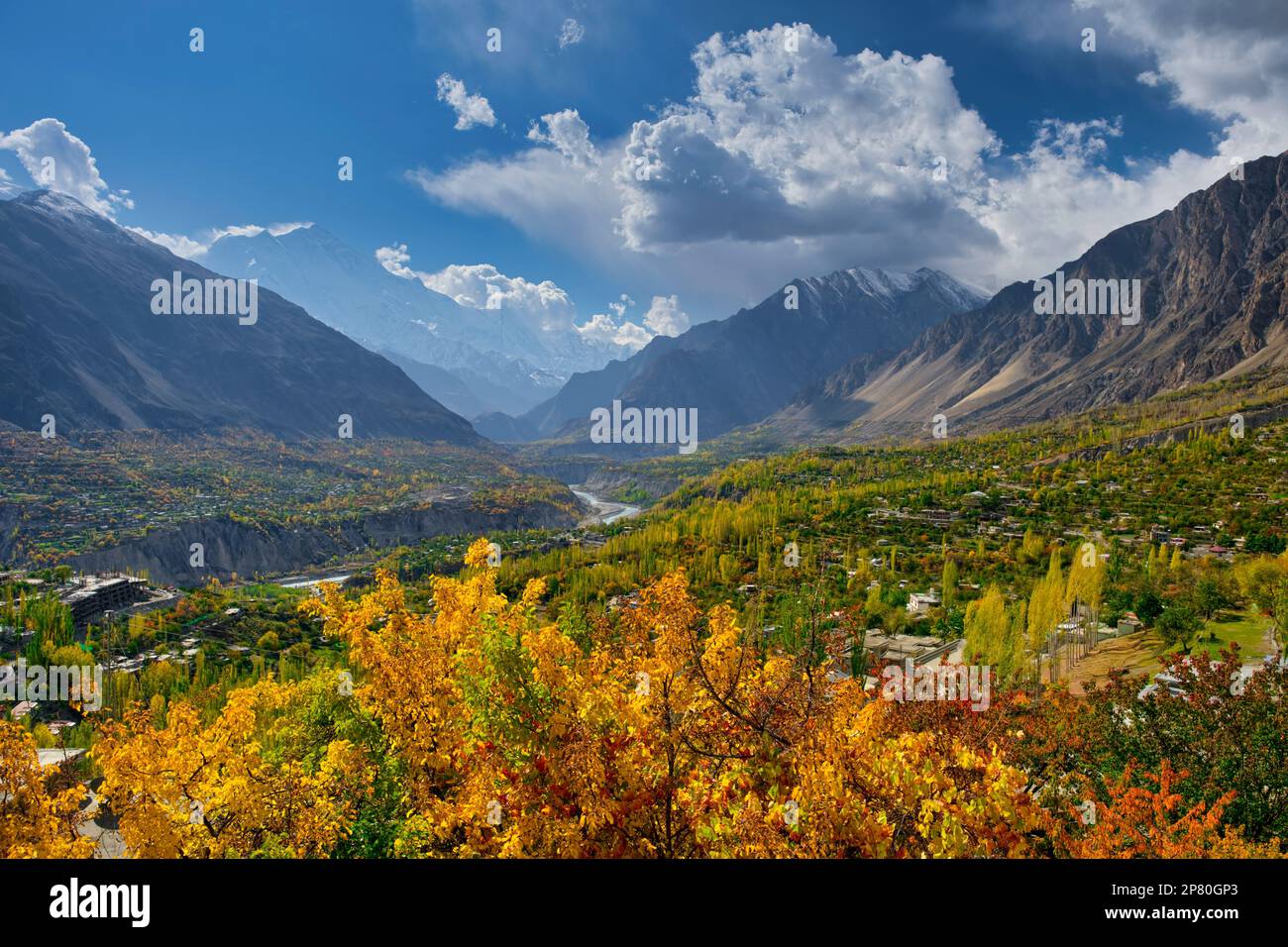 The Fort is set amidst the Hunza and Nager Valleys, which are on either side of River Hunza, running from east to west. The the area is surrounded by Stock Photo