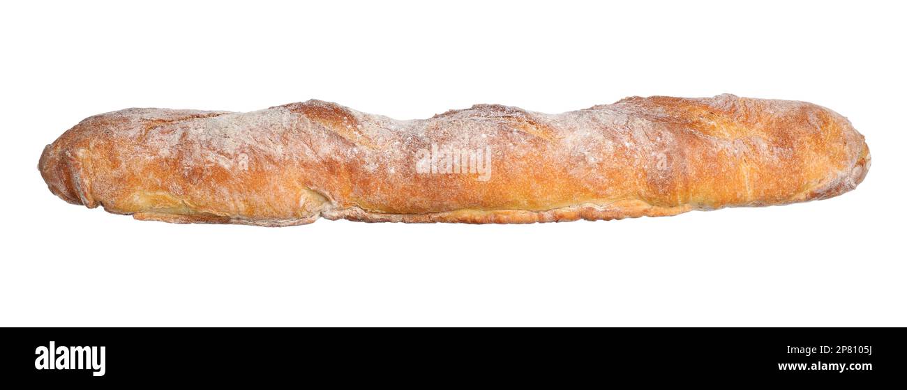 Crispy French baguette isolated on white. Fresh bread Stock Photo - Alamy