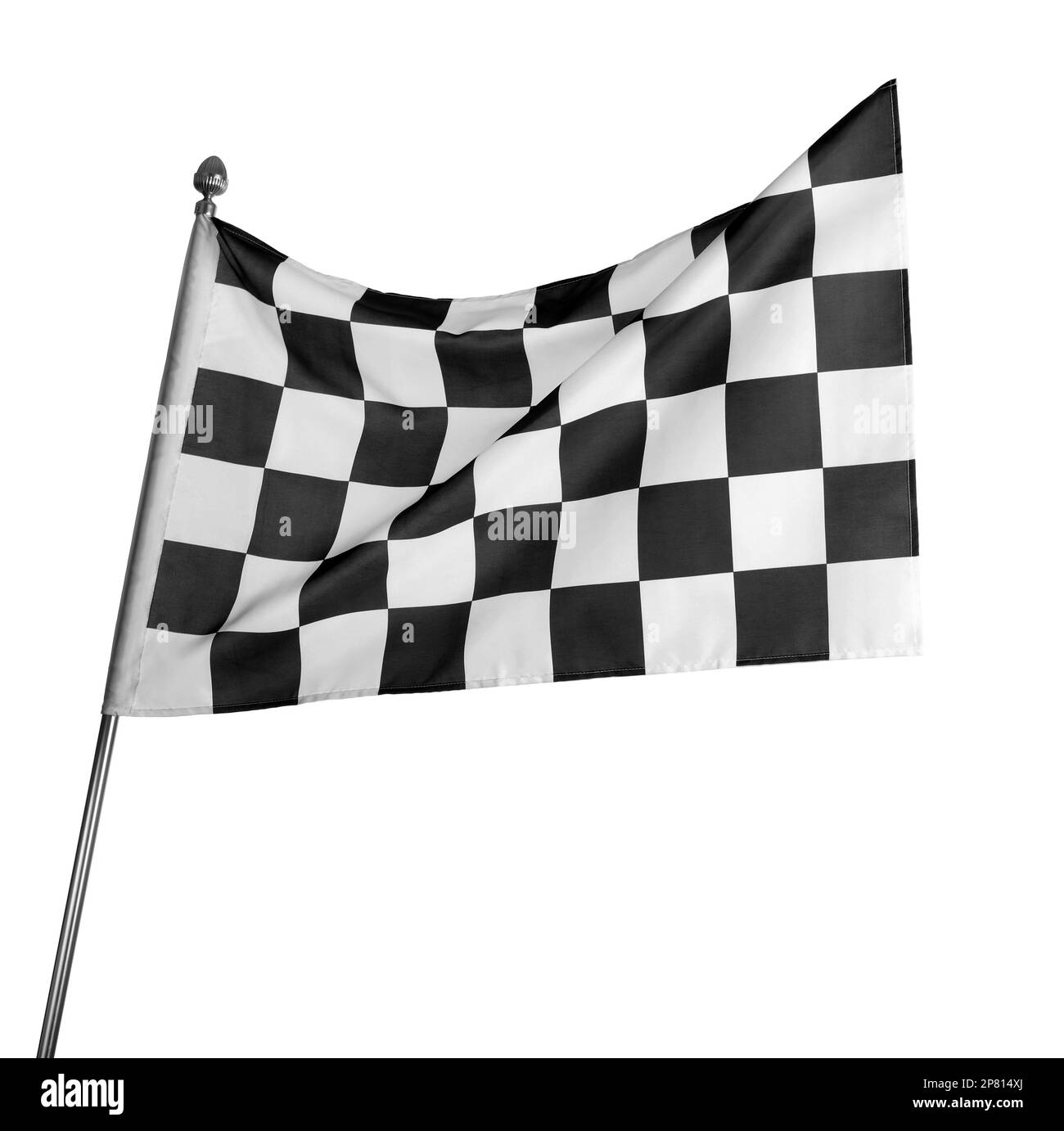 Checkered finish flag on white background. Auto racing symbol Stock Photo Alamy