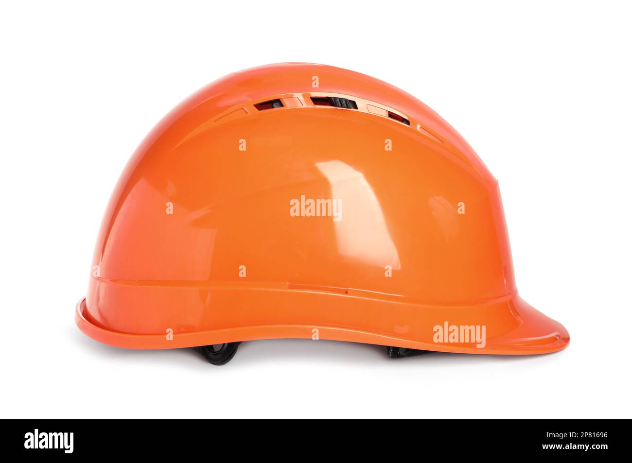 Orange hard hat isolated on white. Safety equipment Stock Photo Alamy