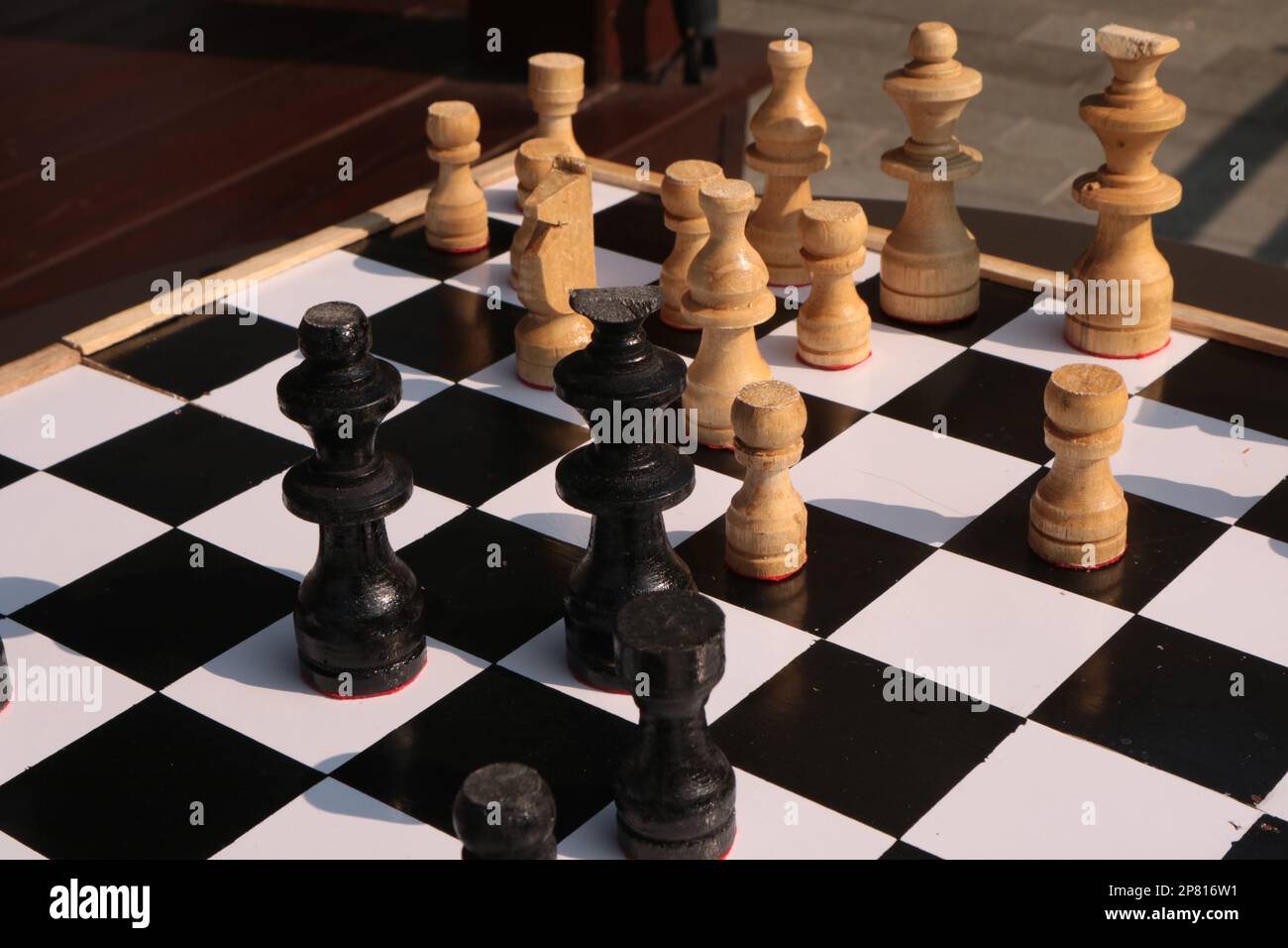 White Chess Pieces on a Chess Board and Open World on Blurred Background.  Teamwork Concept Fo Succes Stock Photo - Image of design, horse: 157249402