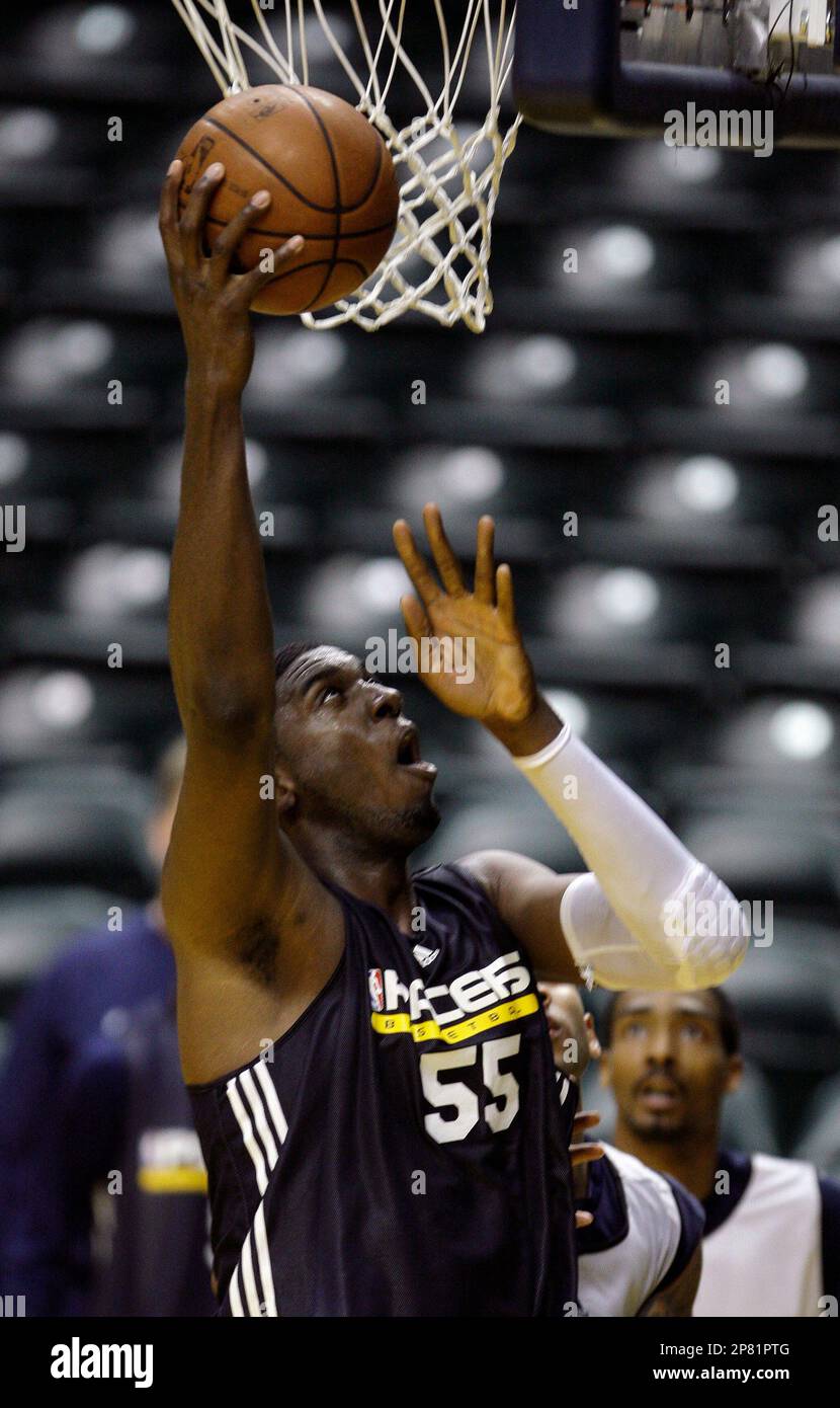 Indiana Pacers center Roy Hibbert puts up a shot during the team's