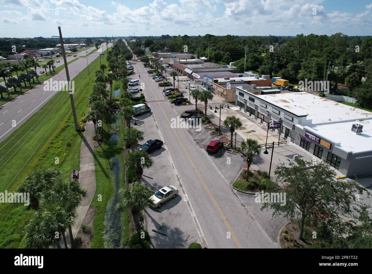 Aerial views of Port Charlotte Florida. Stock Photo