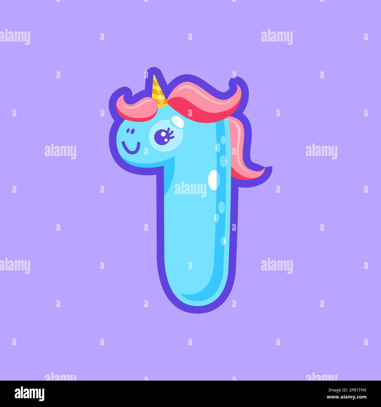 1st first or one numeral, calendar, calculator element of unicorn font