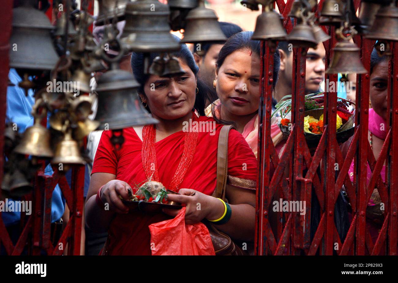 Hindu devotees perform religious rituals celebrating Dashain festival ...