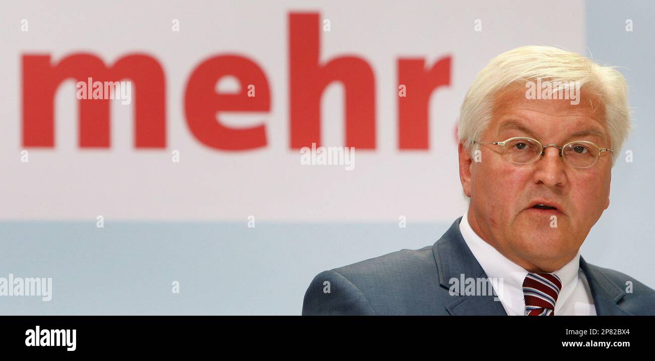 Der Kanzlerkandidat der SPD, FrankWalter Steinmeier, spricht am Montag