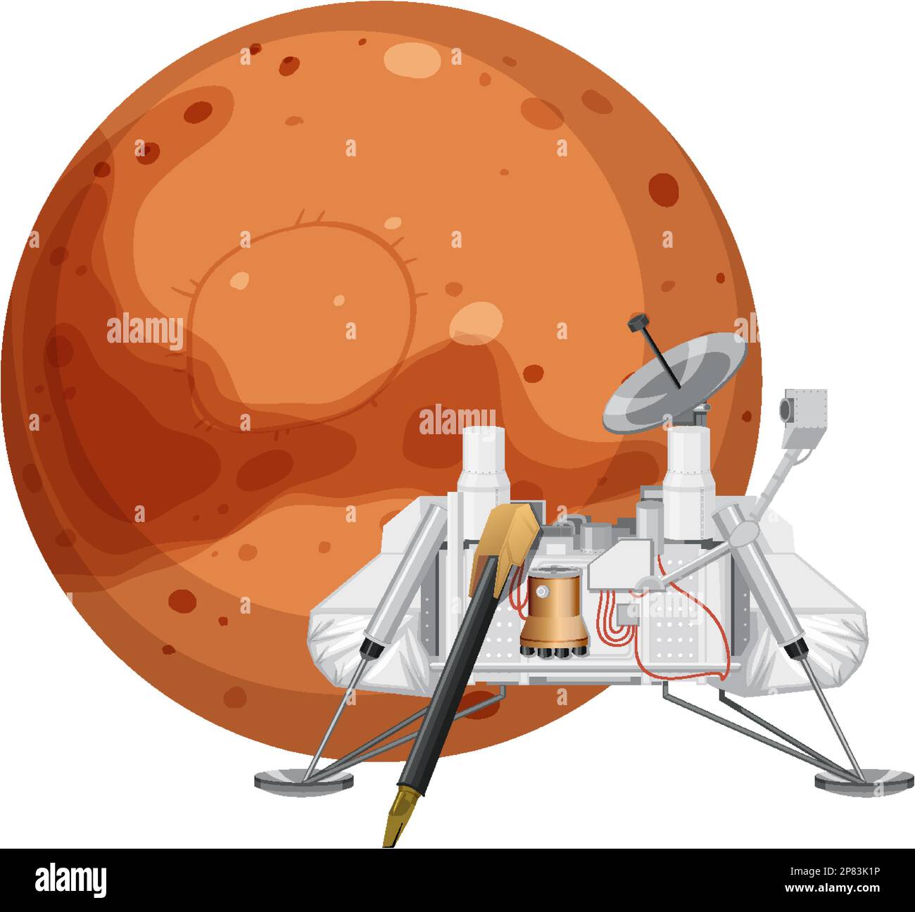 Viking 1 Spacecraft Lander on Mars illustration Stock Vector