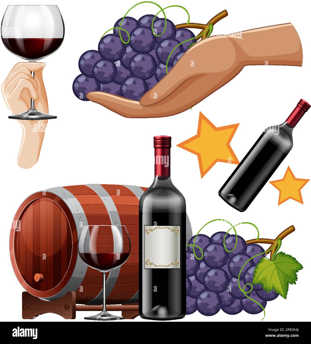 Mix set of red wine illustration Stock Vector Image & Art - Alamy