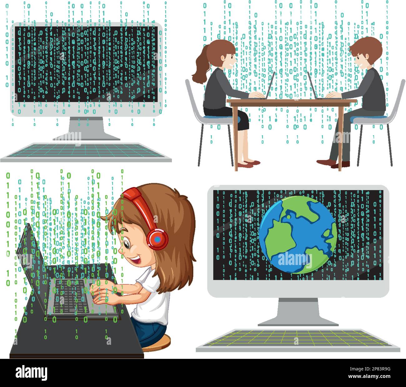 Set of mix the computer code illustration Stock Vector Image & Art - Alamy