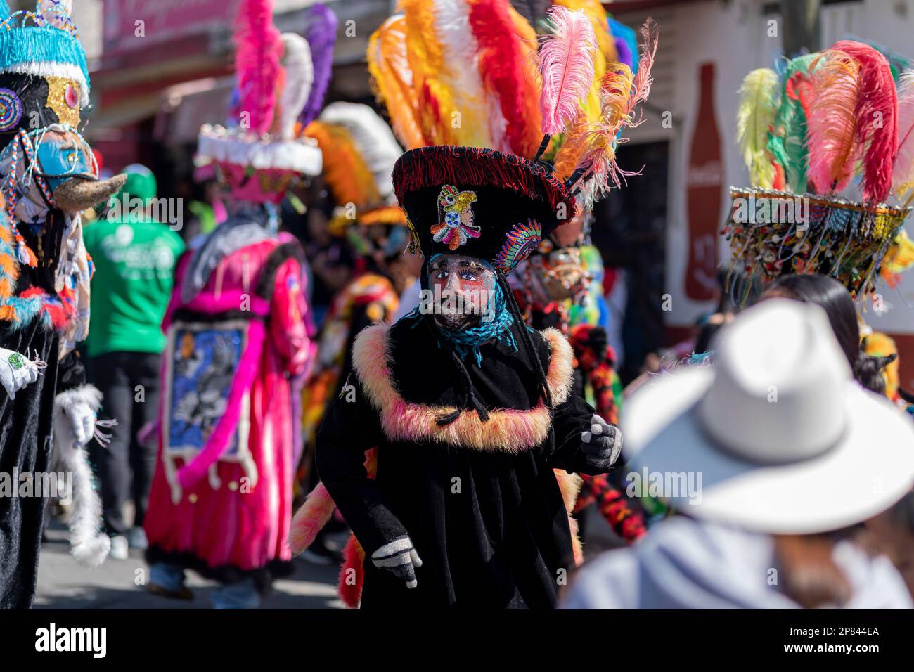 Chinelo dancing in a carnival, in the State of Mexico - Mexican ...