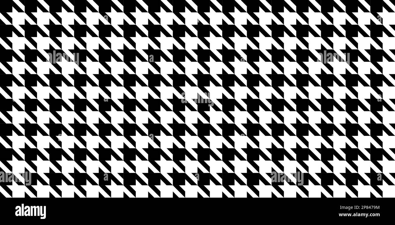 Houndstooth seamless pattern. Black and white dogs tooth repeating background Loopable fabric texture. Vector illustration Stock Vector